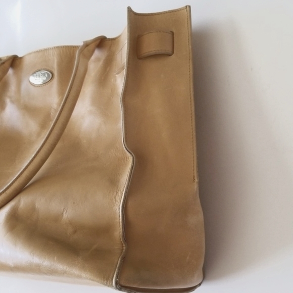 Furla Made In Italy Tan Leather Tote Satchel Handbag - Picture 6 of 8